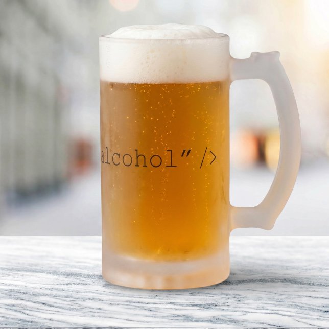 HTML-Eingabe Alkohol - Webentwickler-Witz Mattglas Bierglas (Von Creator hochgeladen)