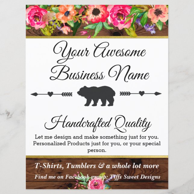 HTV und Vinyl Craft Business Flyer (Vorderseite)