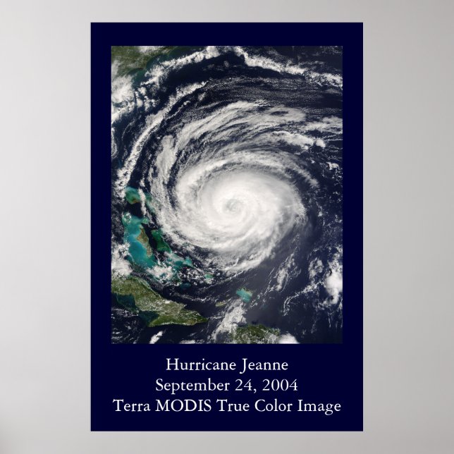 HU Jeanne MODIS Image Poster (Vorne)