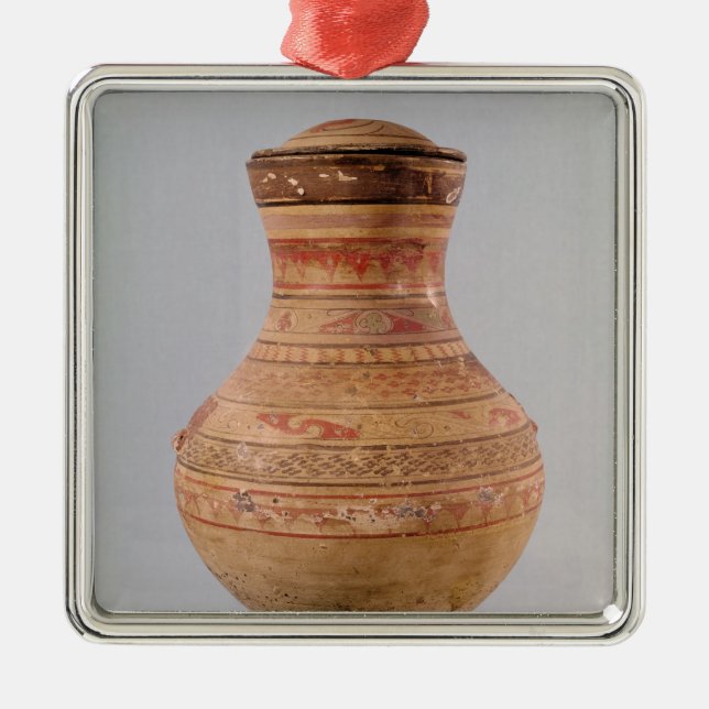 Hu Vase mit Deckel Silbernes Ornament (Vorne)