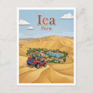 Huacachina-Dünenrundweg Ica Peru Postkarte