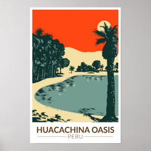 Huacachina Peru Reise Kunst Vintage Poster