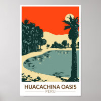 Huacachina Peru Travel Art Vintage