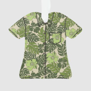 Huakini Bay Hawaiian Hibiscus Vintage Aloha-Shirt Ornament
