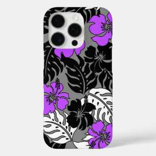 Huakini Bay Hawaiian Hibiskus Floral Gray iPhone 16 Pro Hülle