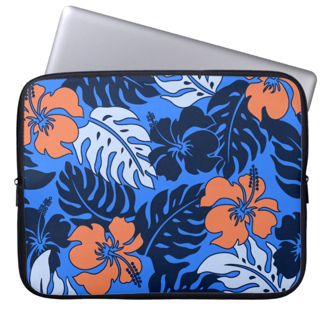 Huakini Bay Hawaiianischer Hibiskus Neoprene Wetsu Laptopschutzhülle (Vorderseite)