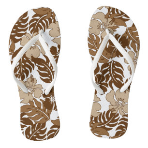 Huakini Bay Hawaiianischer Hibiskus Vintage-Blumen Flip Flops