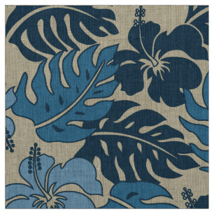 Huakini Bucht-hawaiischer Hibiskus-Vintages Blumen Stoff