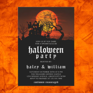 Huanted House Moon Spooktacular Halloween-Party Einladung