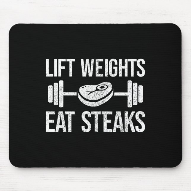 Hub Gewicht essen Steaks Fitness und Kraftübertrag Mousepad (Vorne)