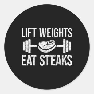 Hub Gewicht essen Steaks Fitness und Kraftübertrag Runder Aufkleber