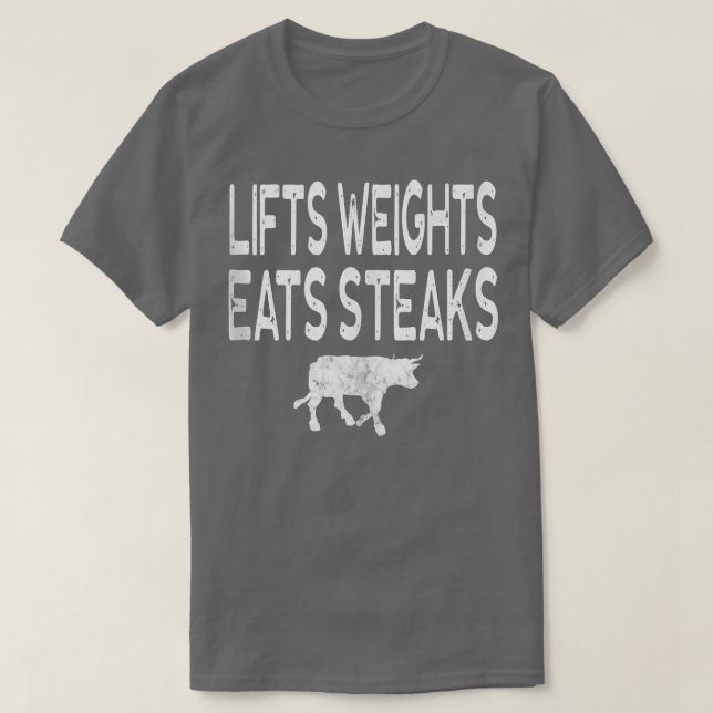 Hub Weight isst Steak Protein Body Builder Bank T-Shirt (Design vorne)