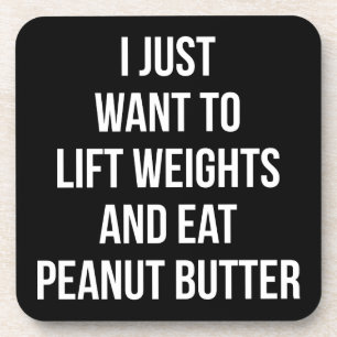 Hub Weight und essen Erdnussbutter - Funny Workout Untersetzer
