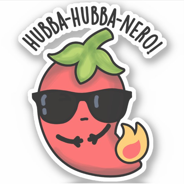 Hubba-hubba-nero Funny Habanero Pun Aufkleber (Vorderseite)