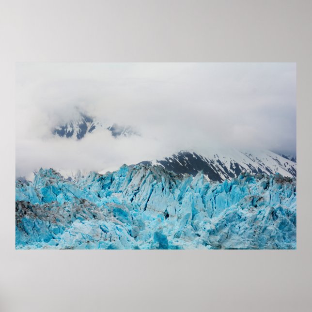 Hubbard-Gletscher von einem Schiff in Alaska Poster (Vorne)