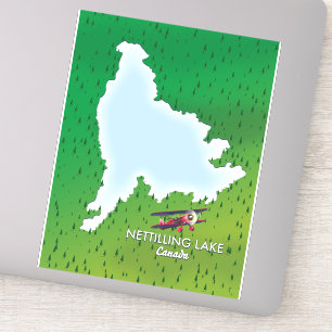 Hubbard See Northern Michigan Lake Map Sticker