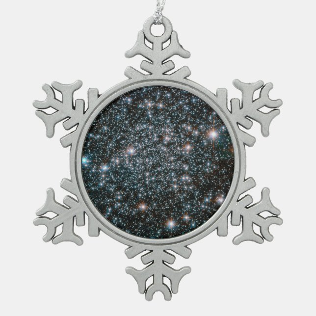 Hubble-Cluster für Schwermetalle Schneeflocken Zinn-Ornament (Vorderseite)