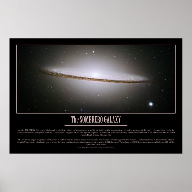 HUBBLE - Die SOMBRERO GALAXY Poster (Vorne)