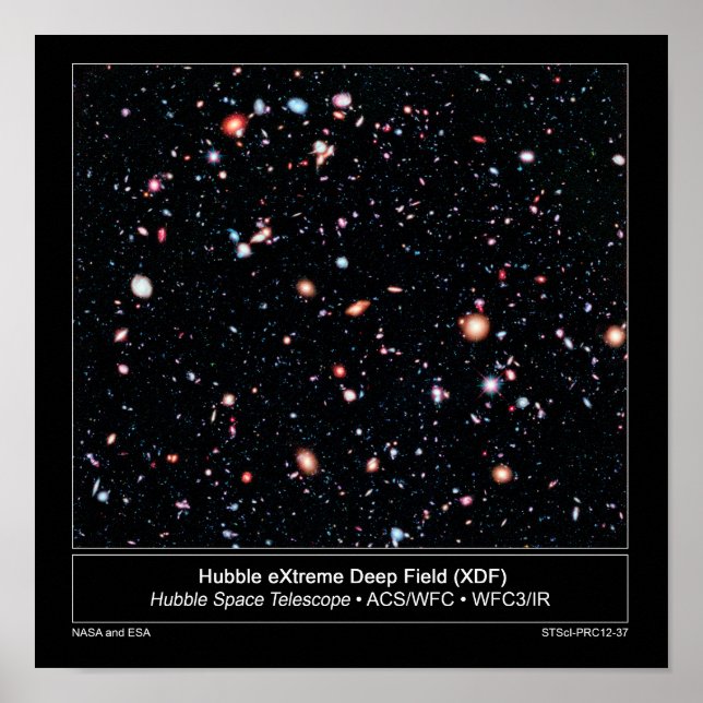 Hubble Extreme Deep Field Pressemitteilung Poster (Vorne)