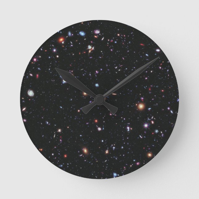 Hubble eXtreme Deep Field Runde Wanduhr (Vorderseite)