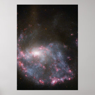 Hubble sieht eine Galaxie, die auf das Auge eines  Poster