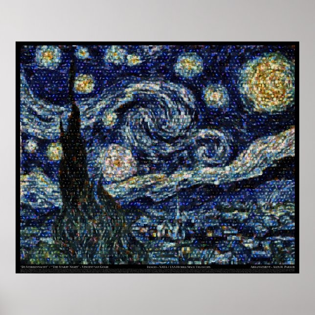 Hubble Starry Night (29,3"x24") Poster (Vorne)