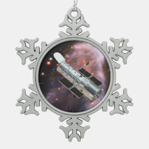 Hubble-Teleskop Schneeflocken Zinn-Ornament