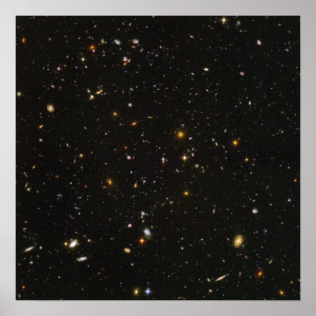 Hubble-Teleskopfeld der Galaxien Poster (Vorne)