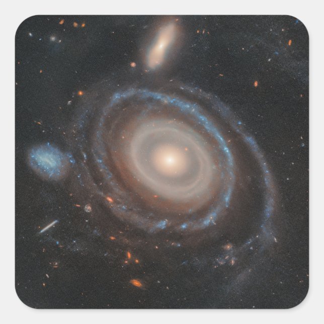 Hubble Weltraumteleskop Bullseye Galaxy Quadratischer Aufkleber (Vorderseite)