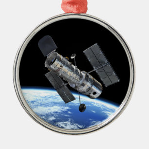 Hubble-Weltraumteleskop in der Erdumlaufbahn NASA- Ornament Aus Metall