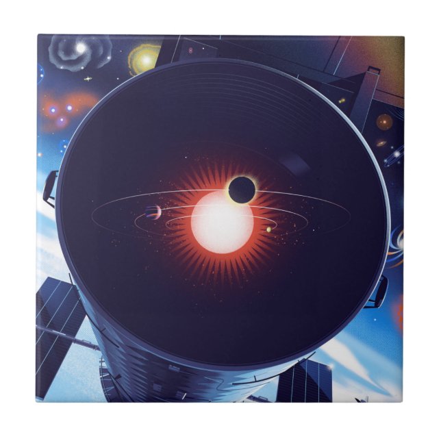 Hubble-Weltraumteleskop-Poster. Fliese (Vorderseite)
