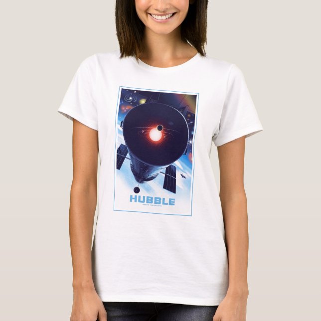 Hubble-Weltraumteleskop-Poster. T-Shirt (Vorderseite)