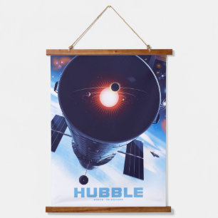 Hubble-Weltraumteleskop-Poster. Wandteppich Mit Holzrahmen