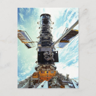 Hubble-Weltraumteleskop und Astronauten Postkarte