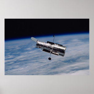 Hubble-Weltraumteleskop und Erde Poster