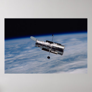 Hubble-Weltraumteleskop und Erde Poster