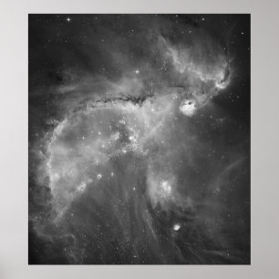 Hubbles Schwarzweiss-Ansicht des Universums Poster