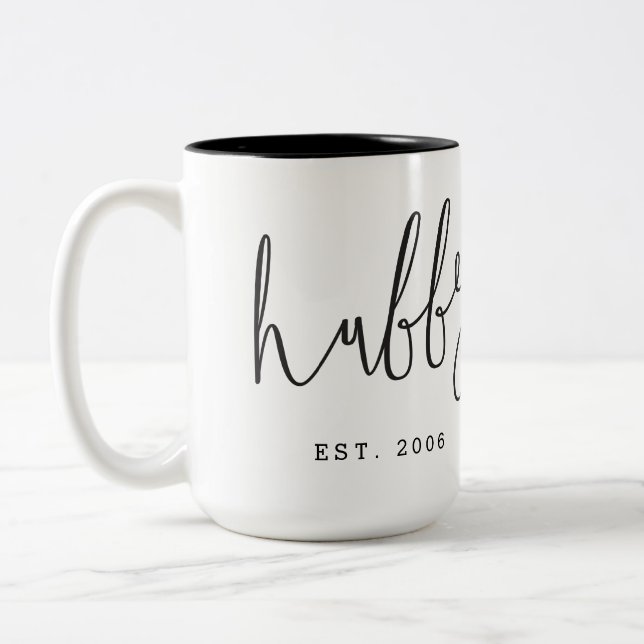 "Hubby" Couple-Tasse | Jahrestag | Hochzeit Zweifarbige Tasse (Links)