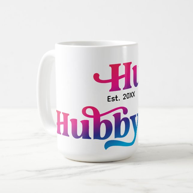 Hubby Couple Wedding Anniversary Custom Color Kaffeetasse (Vorderseite Links)