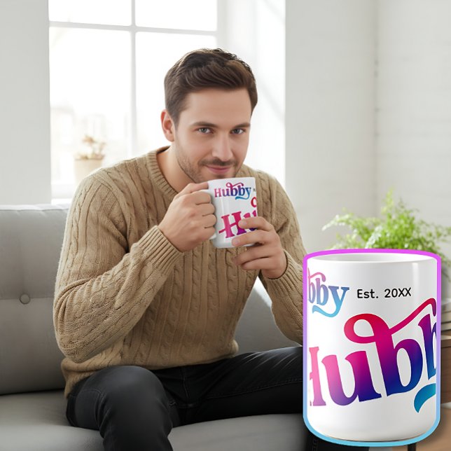 Hubby Couple Wedding Anniversary Custom Color Kaffeetasse (Zazzle Hubby Couple Wedding Anniversary Custom Colorful Coffee Mug Birthday Christmas Holiday Gift)
