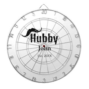 Hubby Ehemann Name Datum Jahr Schnurrbart einfach Dartscheibe