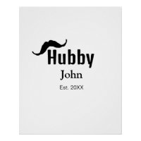 Hubby Ehemann Name Datum Jahr Schnurrbart einfach