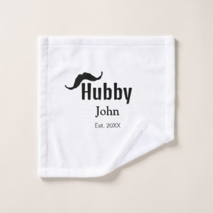 Hubby Ehemann Name Datum Jahr Schnurrbart einfach Waschlappen