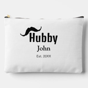 Hubby Ehemann Name Datum Jahr Schnurrbart einfach Zubehörtasche
