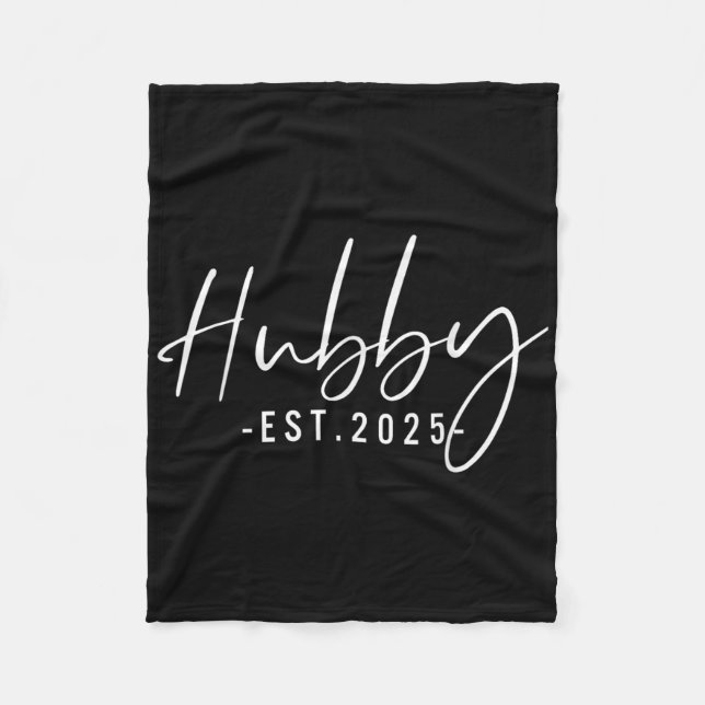 Hubby Est 2025 Just Married Honeymoon Husband Wedd Fleecedecke (Vorderseite)