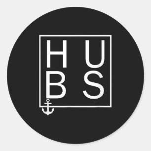 Hubby Hubs Ehegatten Kindergarten Ehefrau Hochzeit Runder Aufkleber
