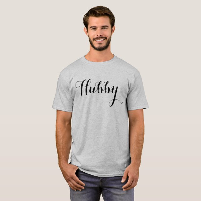 Hubby Shirt | Schwarz-Script-Stil (Vorne ganz)