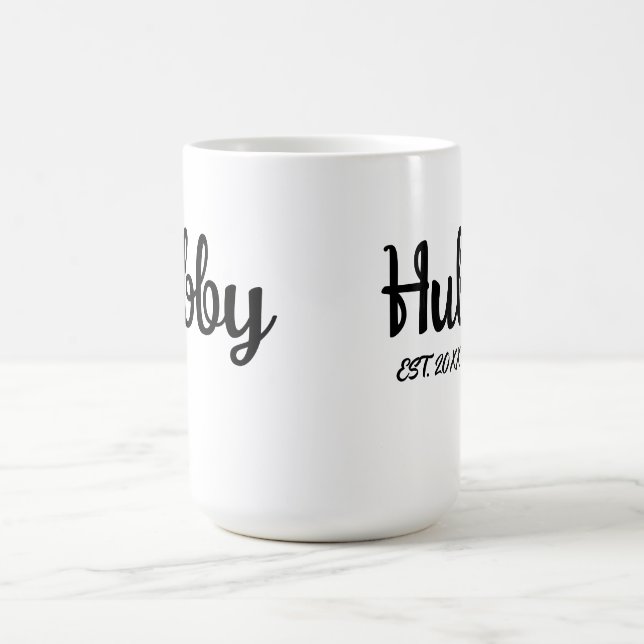Hubby Wedding-Jubiläum wünscht Ehemann Kaffeetasse (Mittel)