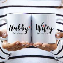 Hubby & Wifey Couple Tasse (Personalize Hubby)