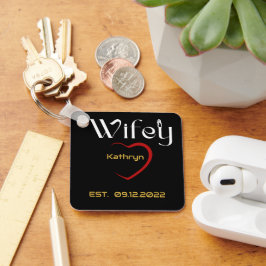 Hubby Wifey Wedding-Jubiläumsgeschenk Schlüsselanhänger